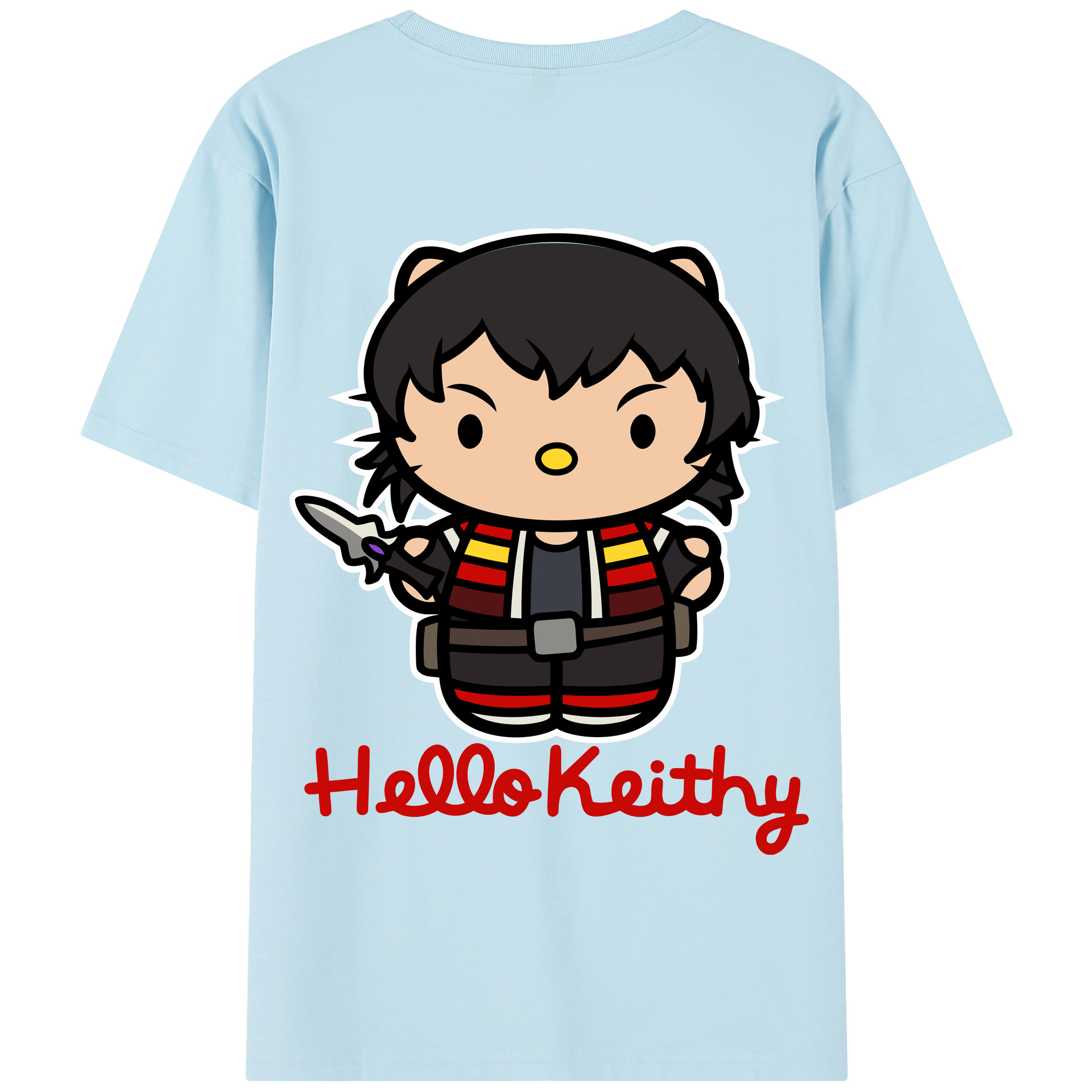 （画像用） Hello Kitty ハローキティ 綿100％半袖Tシャツ（背面プリント）